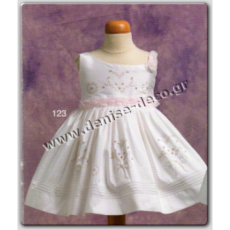 Βαπτιστικό χειροποίητο φόρεμα με ασετάτ ροζ 