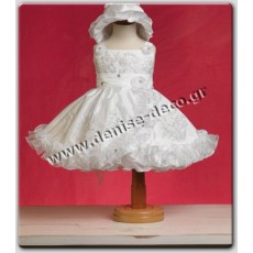 Βαπτιστικο Φορεμα Ταφτάς δαντέλλα - βολάν