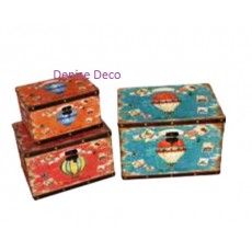 Σετ/3 ξυλινα κουτια αεροστατο