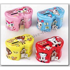 Μεταλλικος κουμπαρας διπλη καρδια